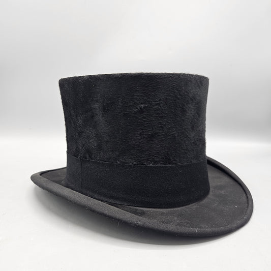 Vintage Stetson Black Top Hat Silk Plush 1/8