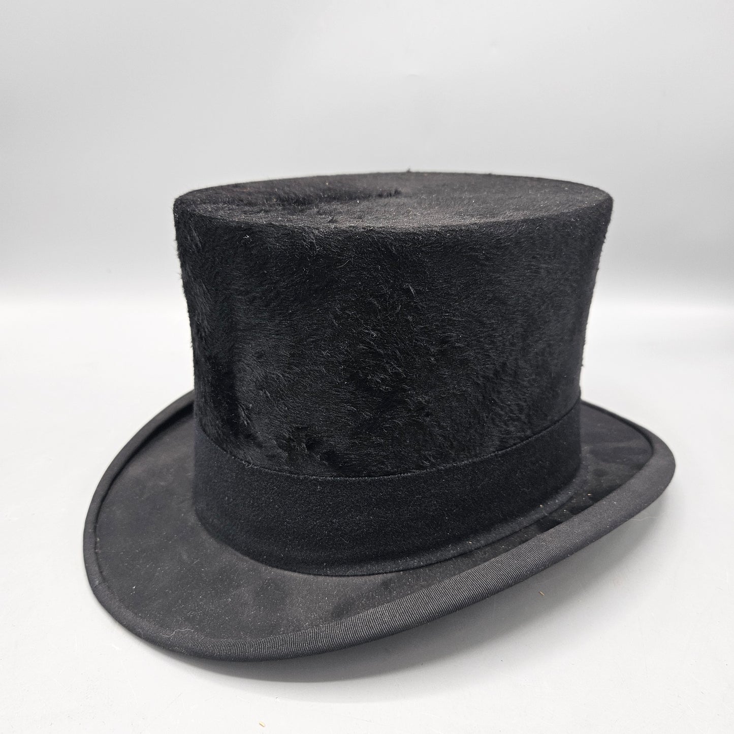 Vintage Stetson Black Top Hat Silk Plush 1/8