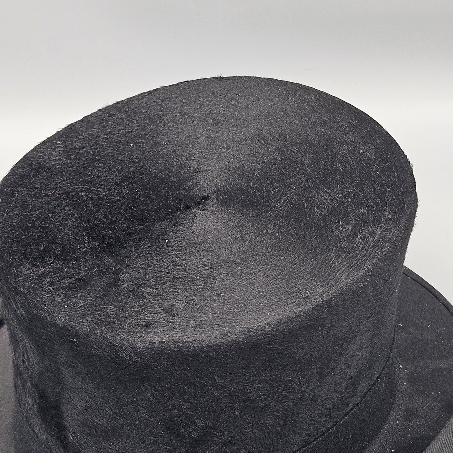 Vintage Stetson Black Top Hat Silk Plush 1/8