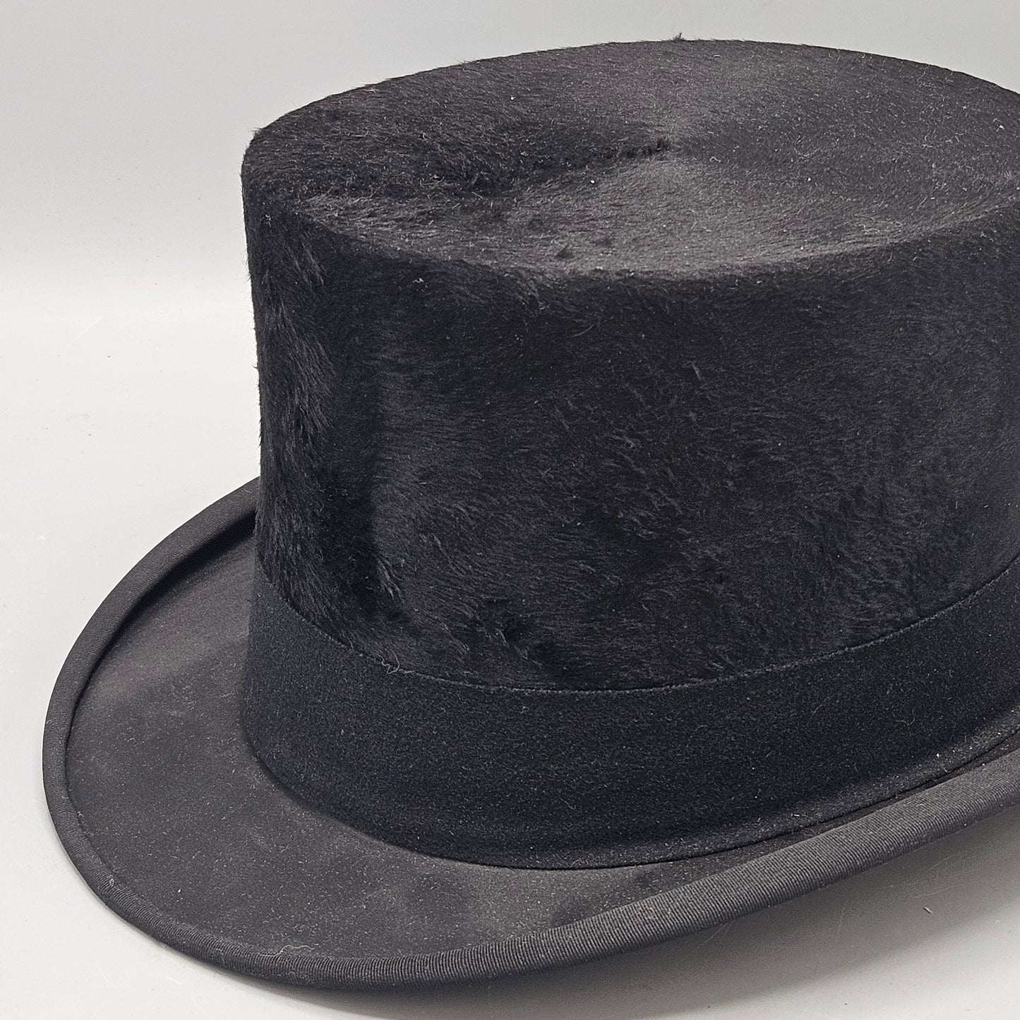 Vintage Stetson Black Top Hat Silk Plush 1/8