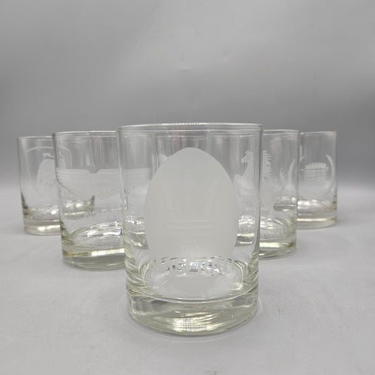 Vintage Automobile Marques Old Fashioned Tumblers - Set of Six