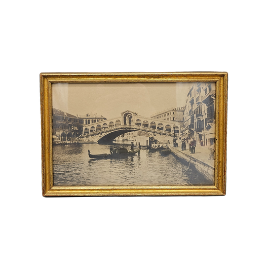 Framed Vintage Photograph The Rialto Bridge Venice Italy