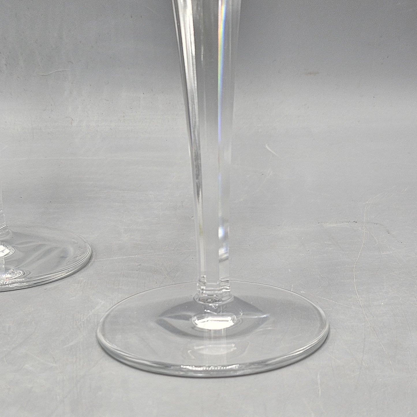 Pair Waterford Crystal Spirit of American Flag Champagne Flutes