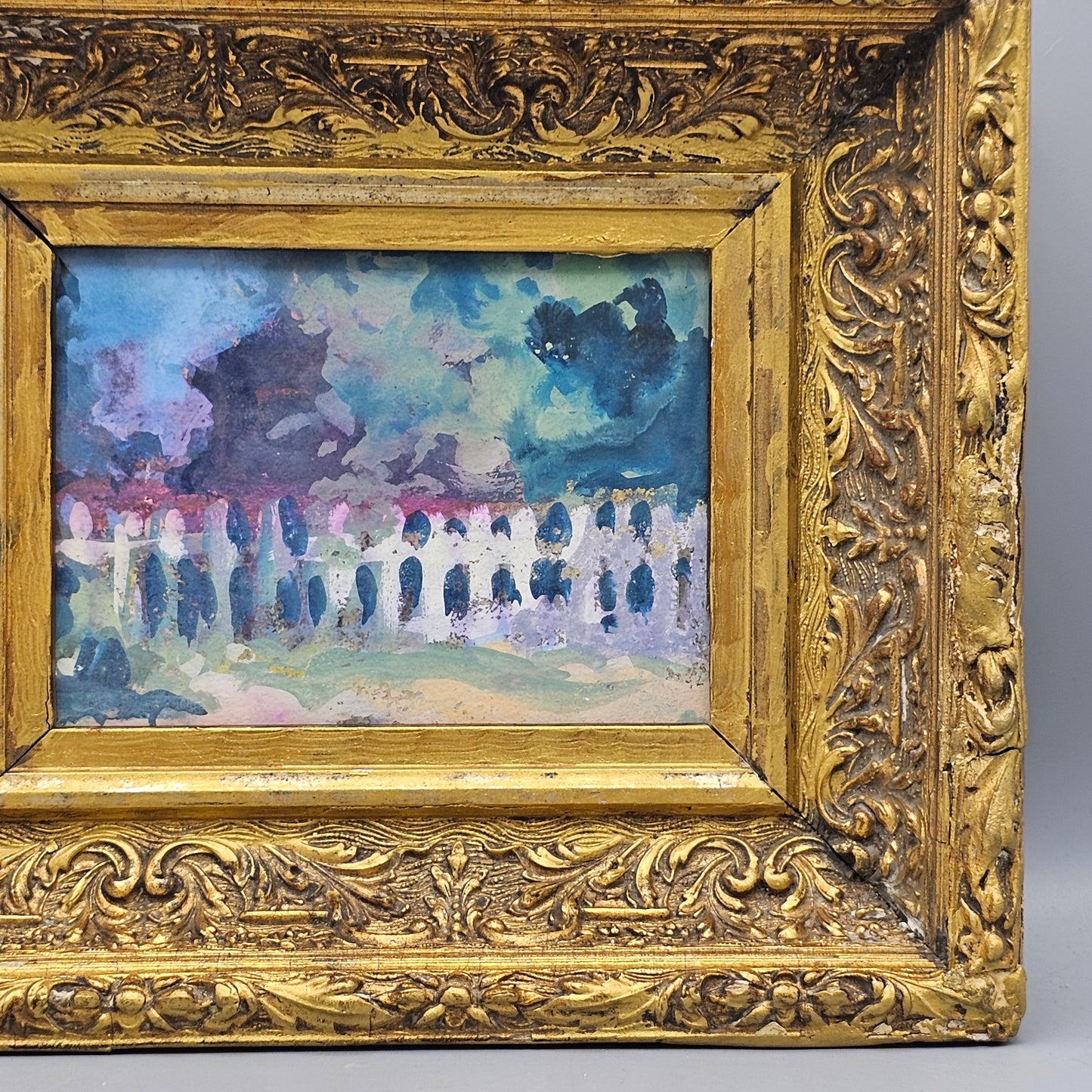 Abstract Landscape with Picket Fence Painting