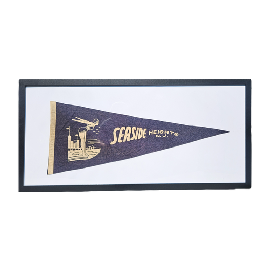 Vintage Seaside Height, NJ Felt Pennant Flag - New Jersey Beach Decor