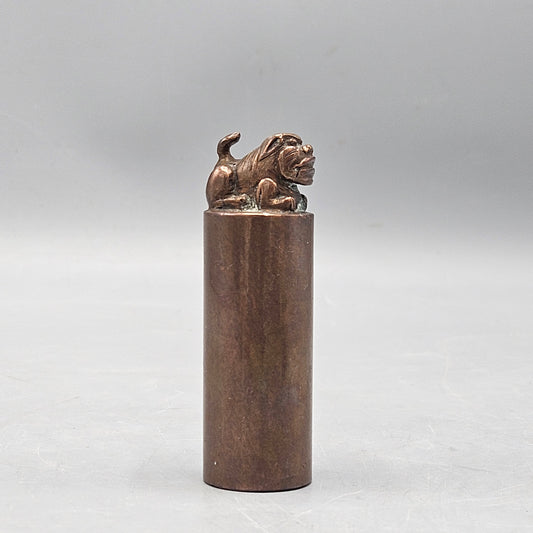 Chinese Bronze Chop Seal with Guardian Dog