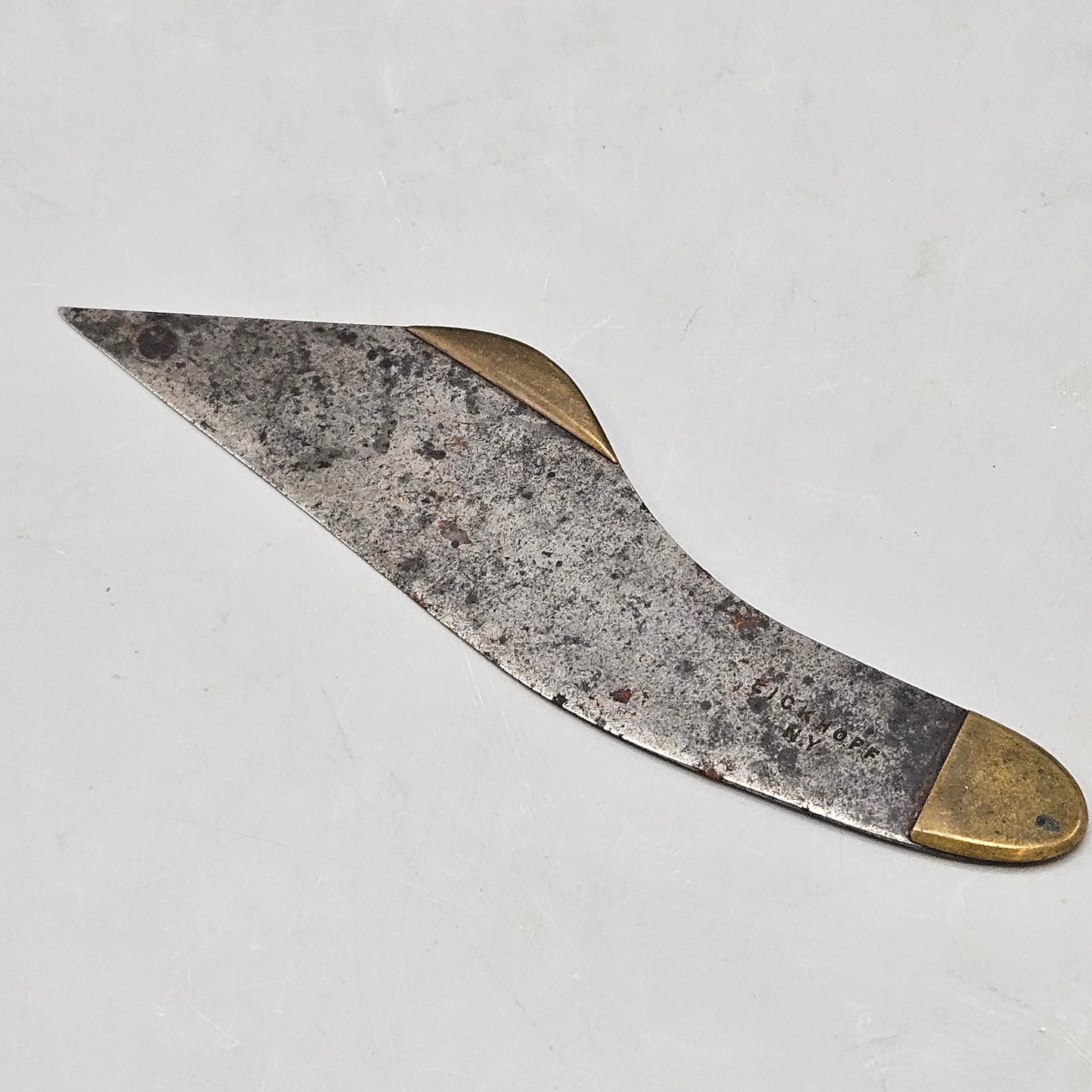 Antique Eickhoff Steel and Brass Furrier's Knife