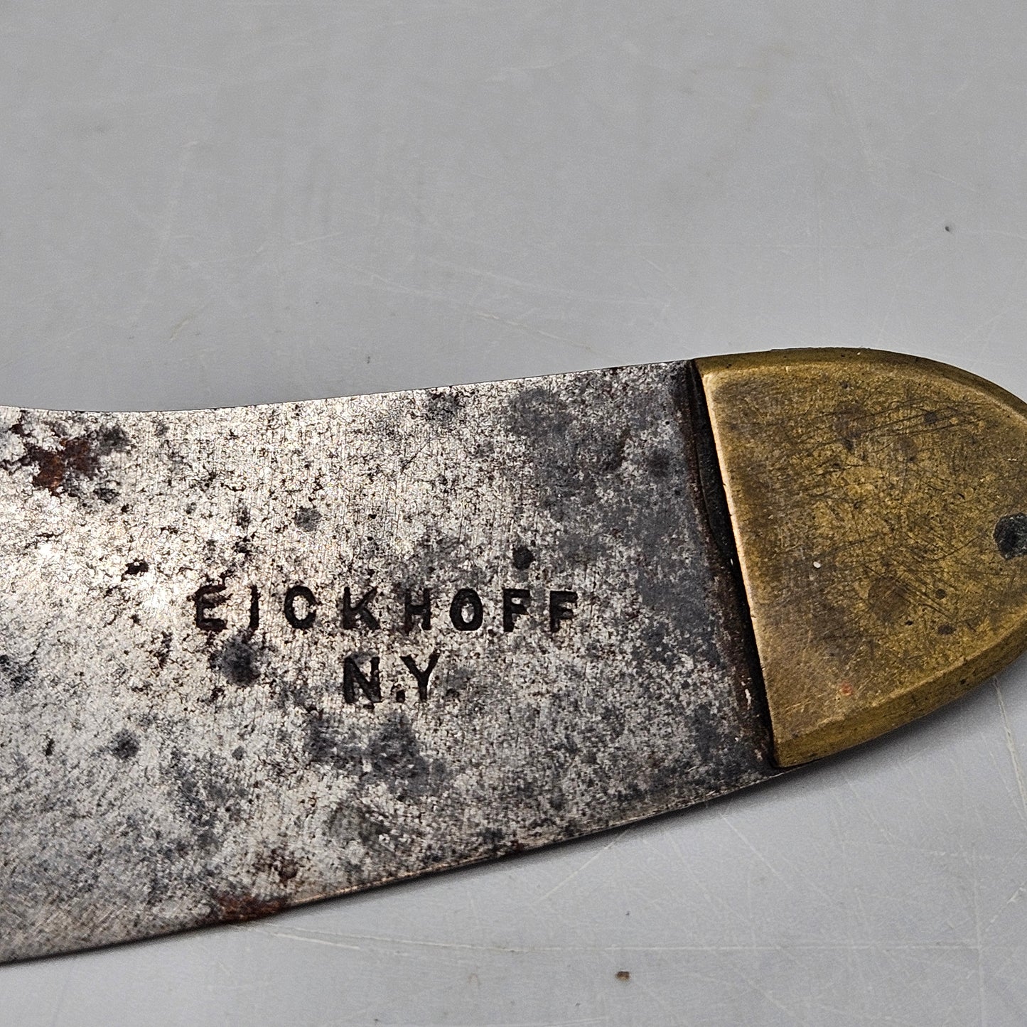 Antique Eickhoff Steel and Brass Furrier's Knife