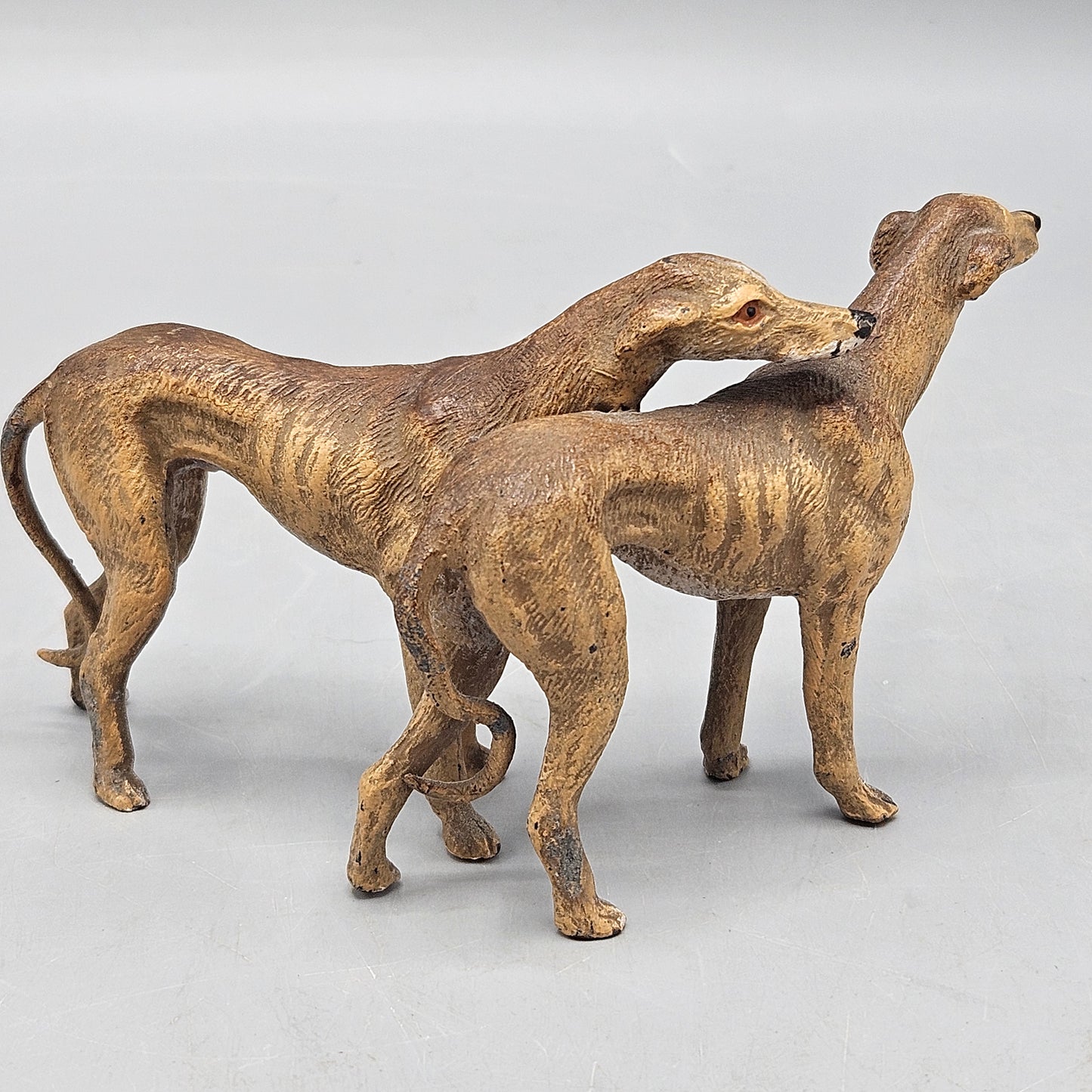 Antique Cold-Painted Vienna Bronze Greyhounds Figure