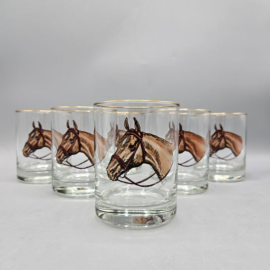 Horse Head Old Fashioned Glasses - Set of Six