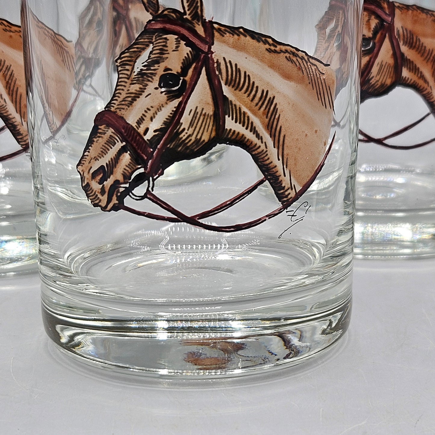 Horse Head Old Fashioned Glasses - Set of Six