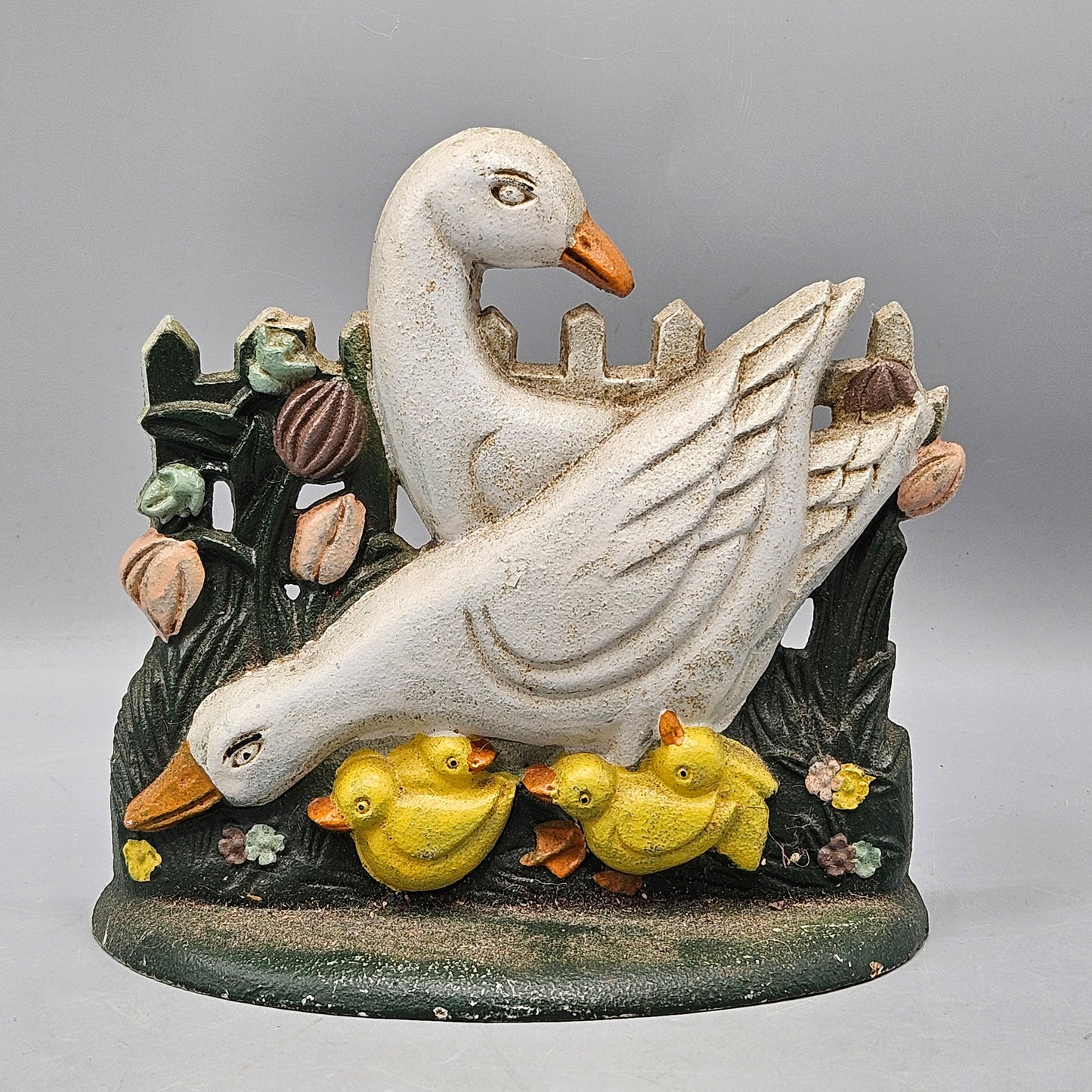 Cast Iron Geese and Goslings Doorstop