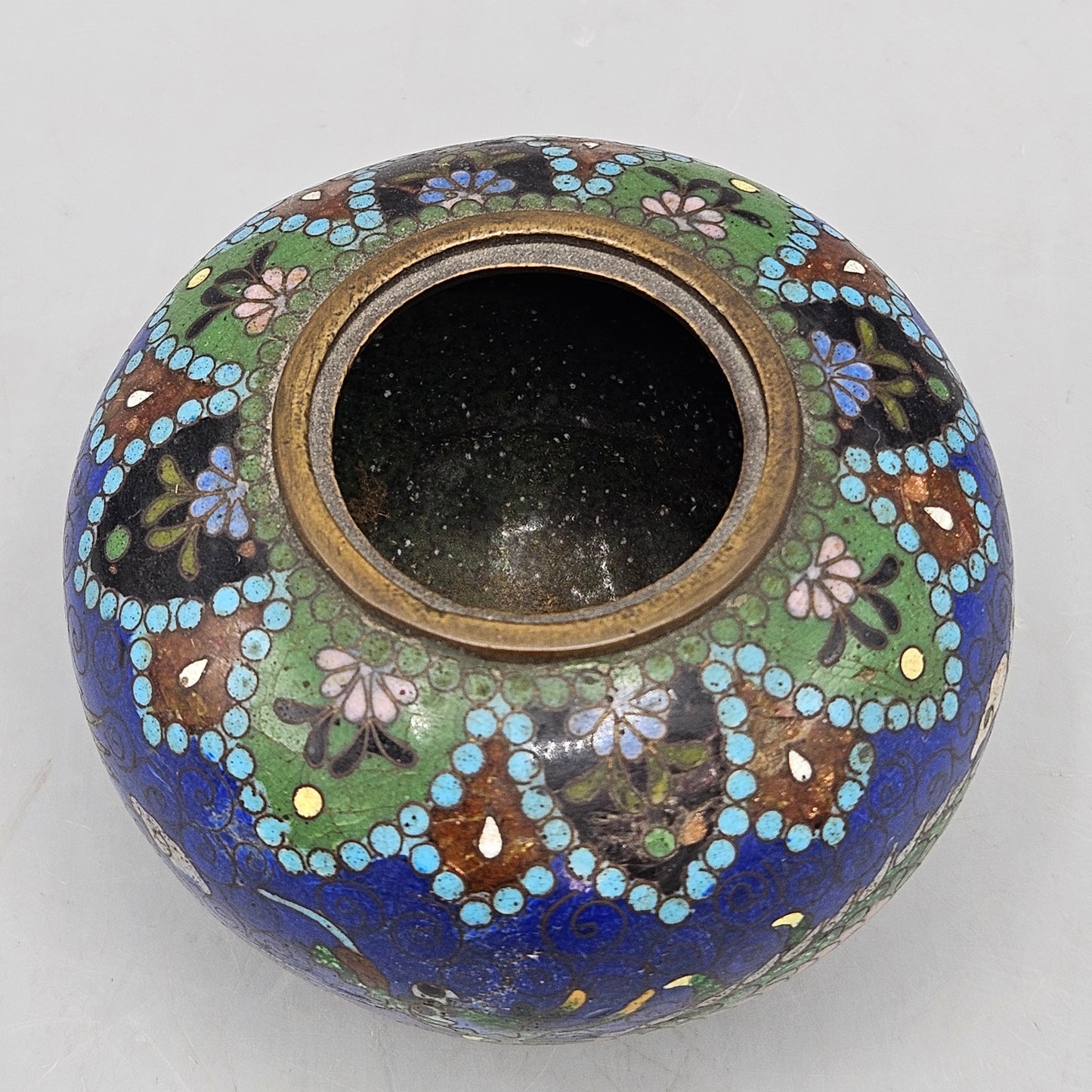 Vintage Chinese Cloisonné Jar with Dragon