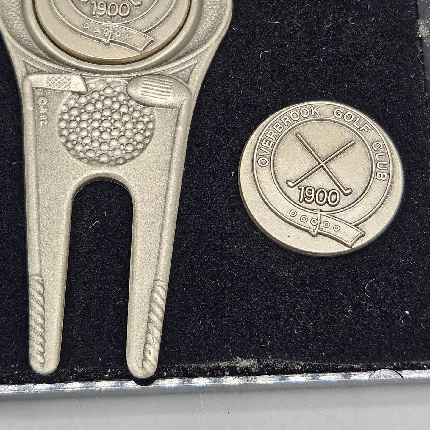 Pewter Overbrook Golf Club Divot Tool and Ball Marker