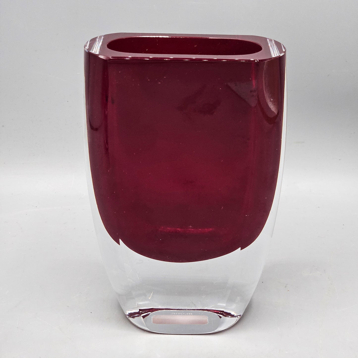 Block Angelica Ruby Cased Glass Vase