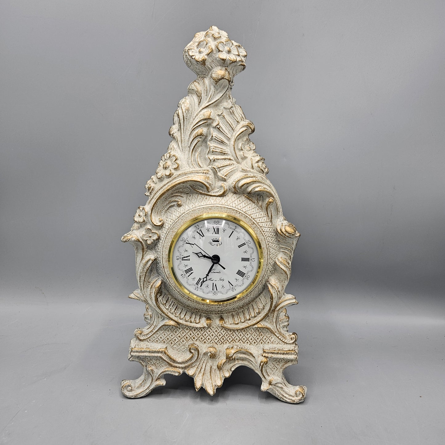 Mauro Manetti Antiqued Metal Mantle Clock