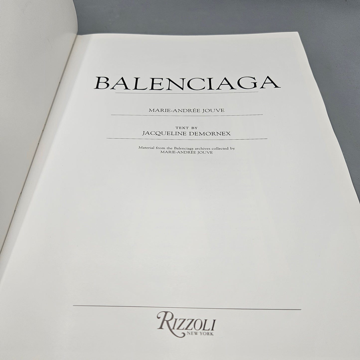 Book - Marie-Andree Jouve & Jacqueline Demornex "Balenciaga"