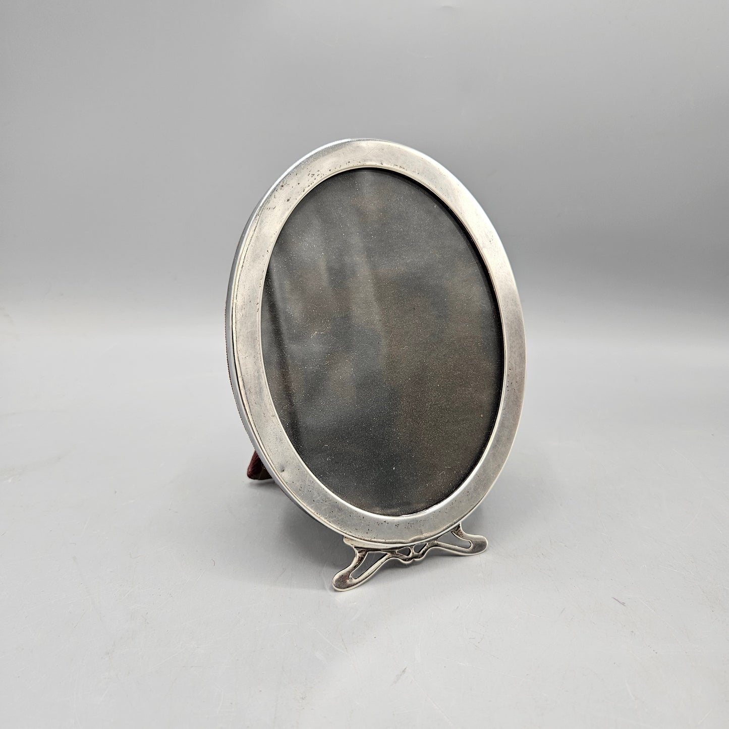 Vintage Sterling Silver Oval Picture Frame with Ball Feet