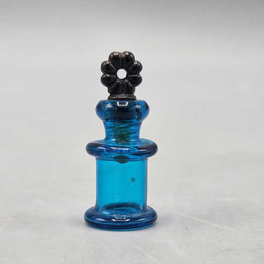 Miniature Blue Glass Perfume Bottle