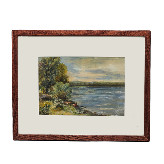 Framed Watercolor Landscape Painting