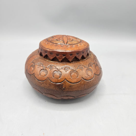 Florentine Tooled Leather Covered Desk Box