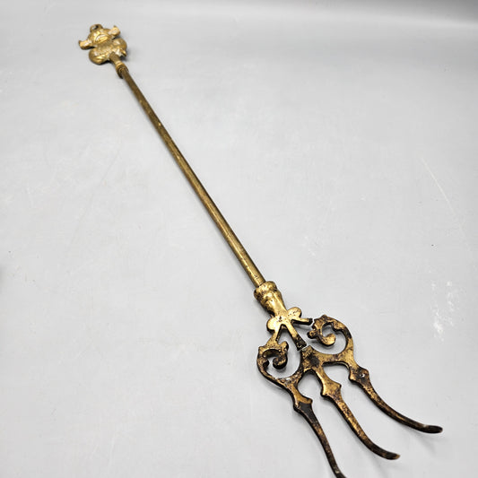 Brass Toasting Fork with Figural Finial