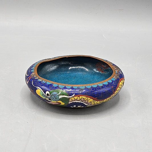 Vintage Chinese Cloisonné Dragon Bowl