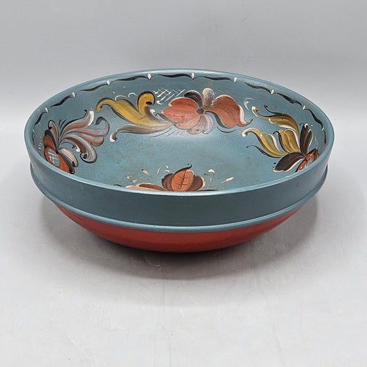 Norwegean Hand-Painted Wooden Bowl