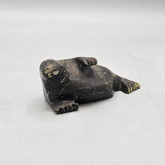 Signed Inuit Stone Seal Carving