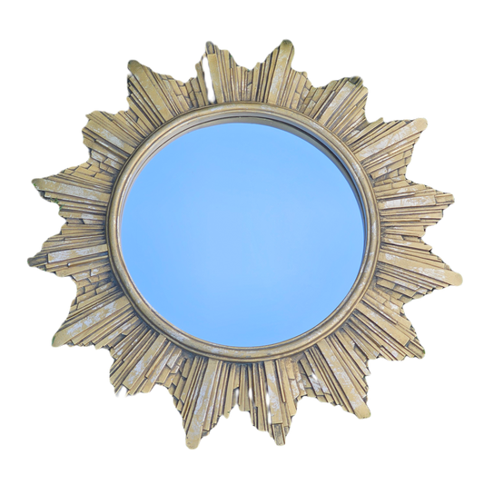 Vintage Gilt Wood Starburst Mirror