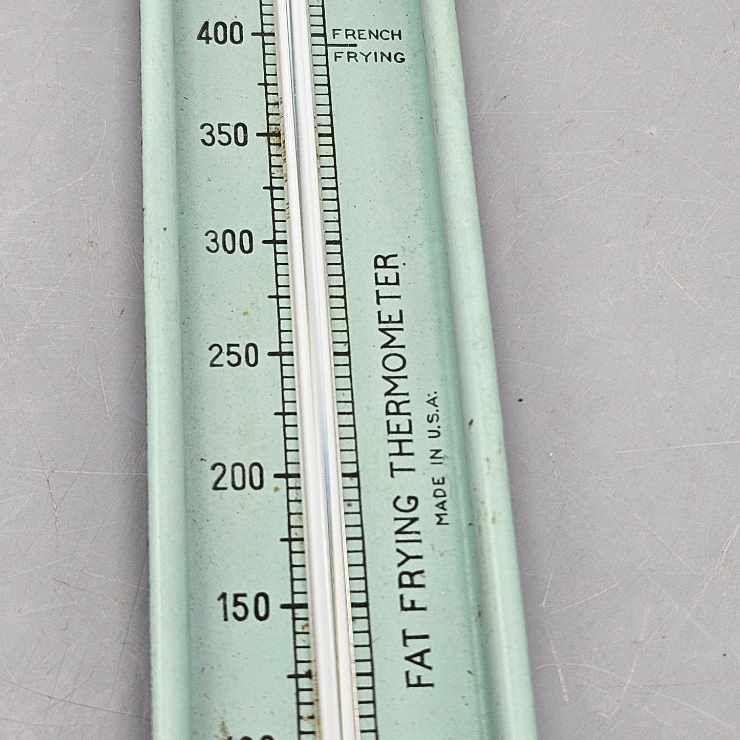 Vintage Jade Green Enamel Kitchen Frying Thermometer