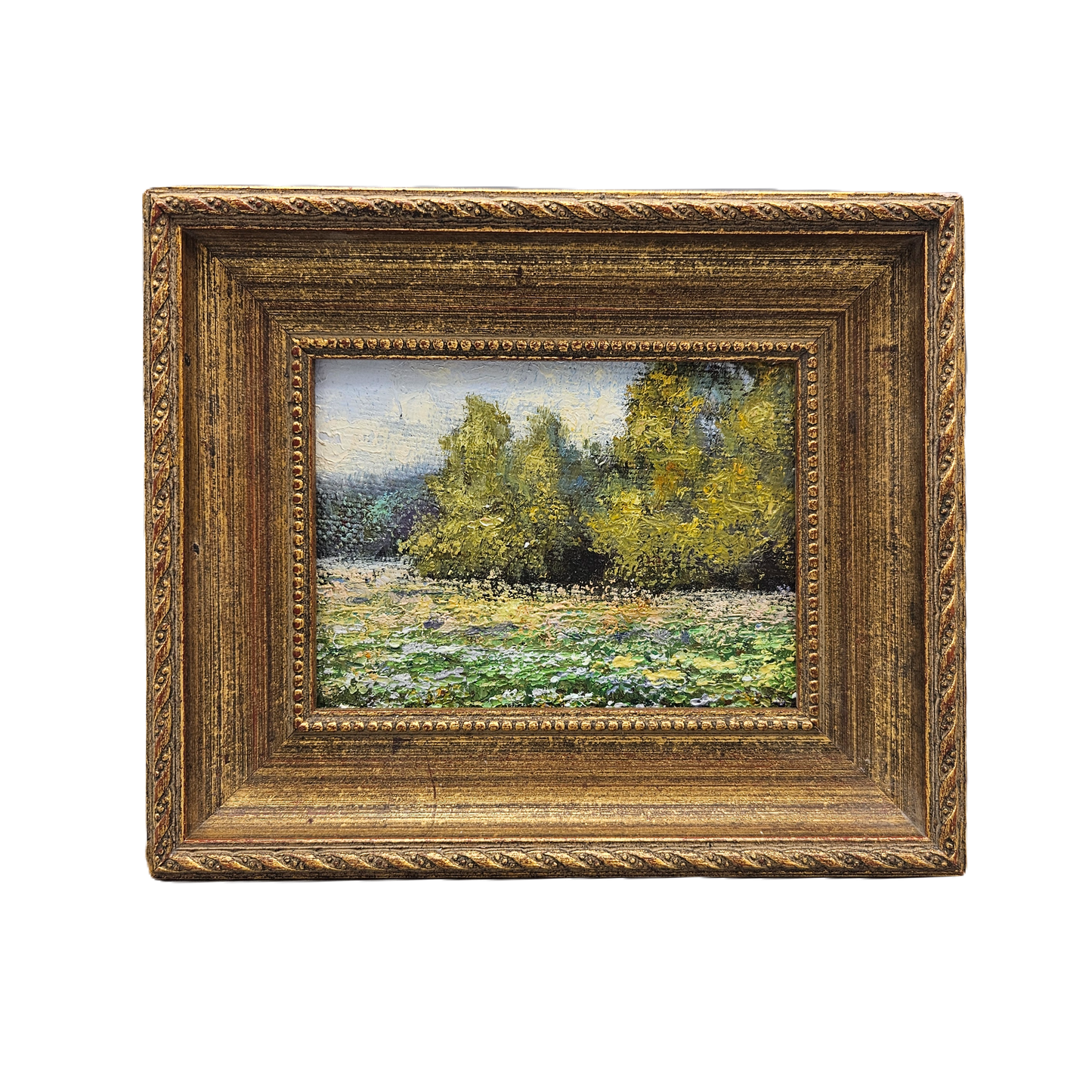 Original Landscape Painting in Vintage Gold Frame