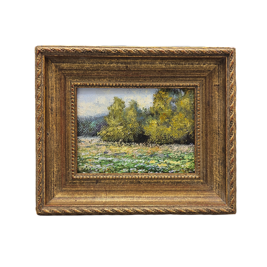 Original Landscape Painting in Vintage Gold Frame