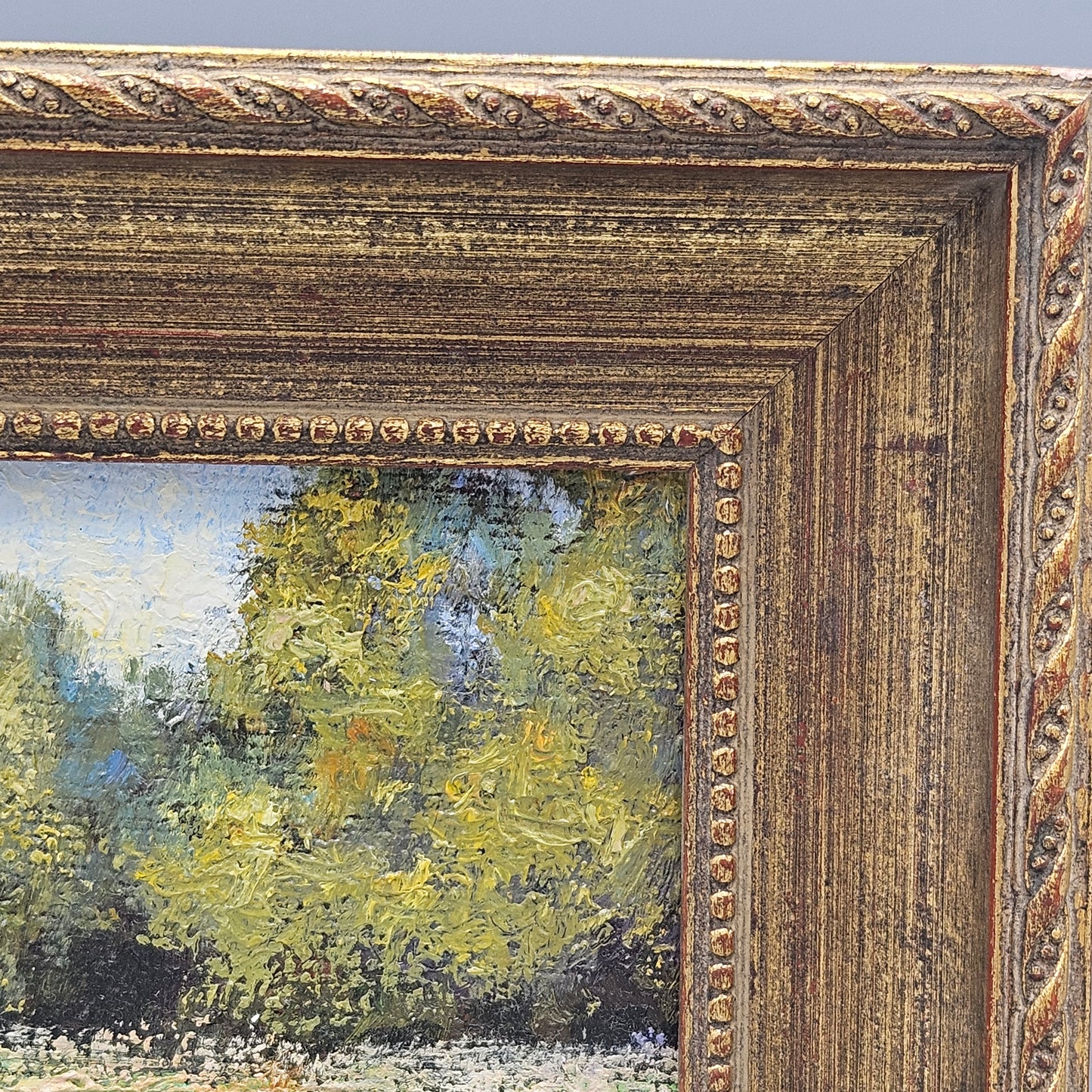 Original Landscape Painting in Vintage Gold Frame