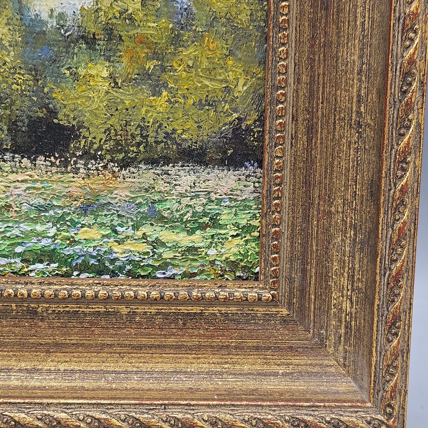 Original Landscape Painting in Vintage Gold Frame