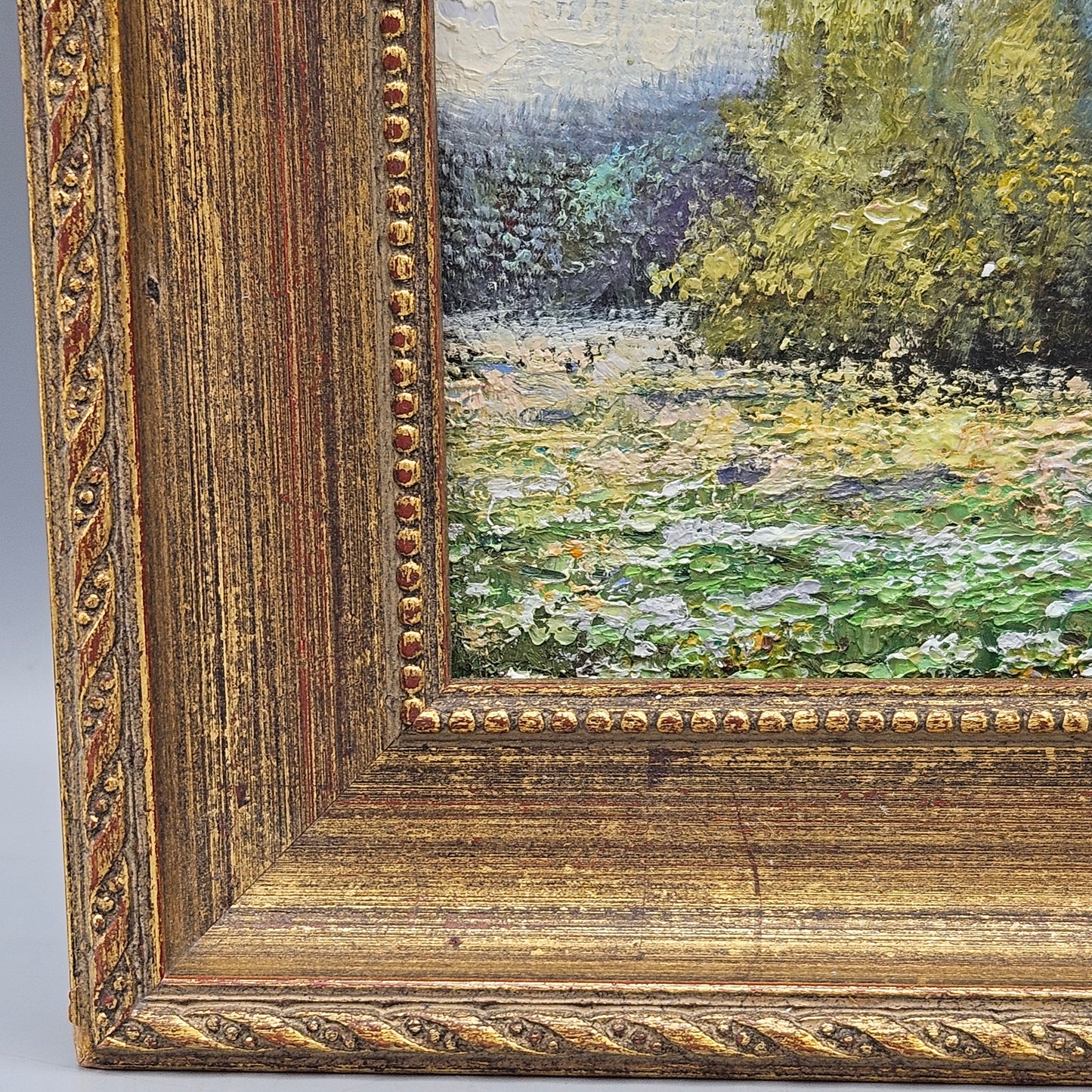 Original Landscape Painting in Vintage Gold Frame