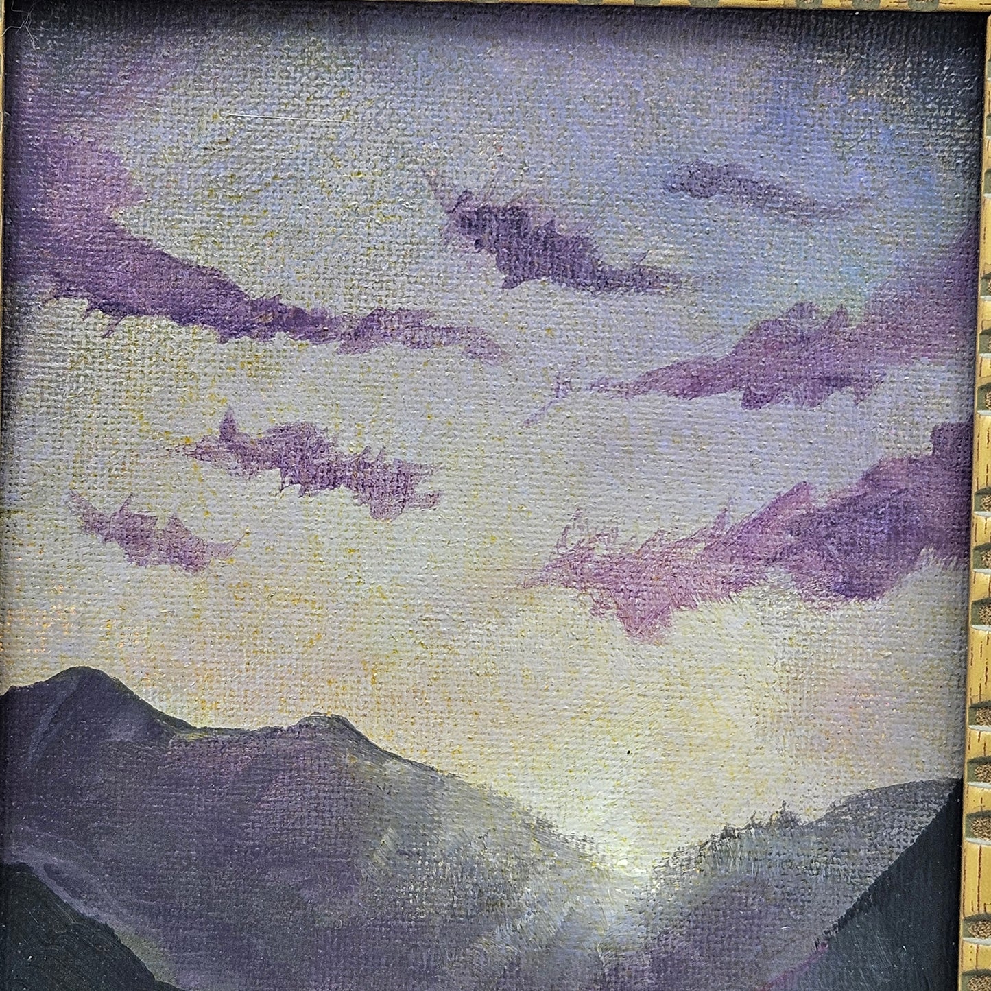 Signed Small Original Painting Mountain Vale