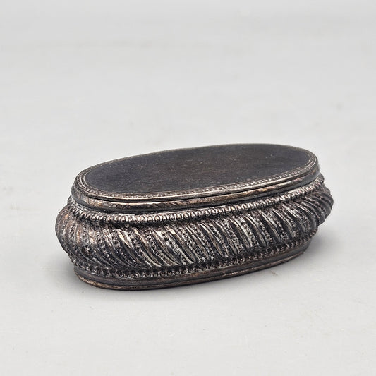 Oblong Repoussé Silverplate Pillbox