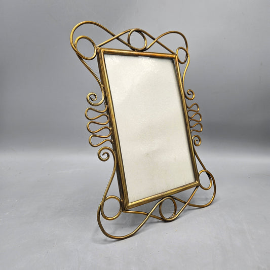 Antique Art Nouveau Brass Picture Frame