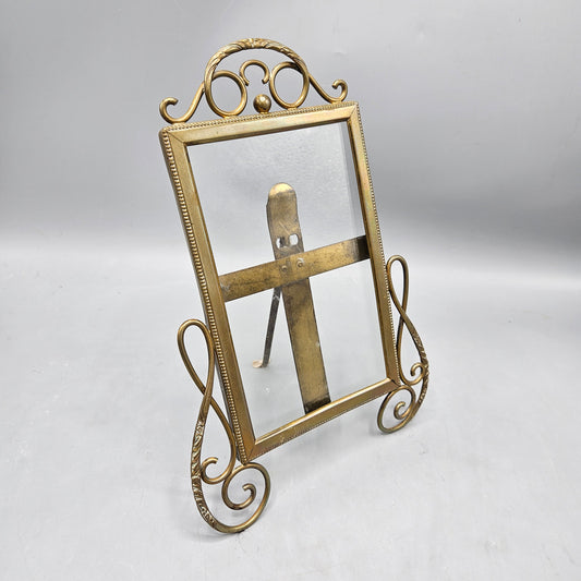 Antique Art Nouveau Brass Picture Frame