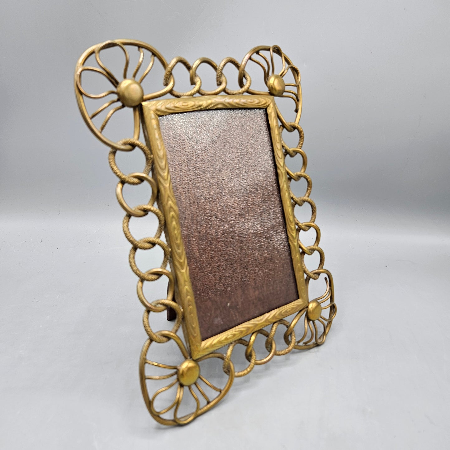 Antique Art Nouveau Brass Picture Frame