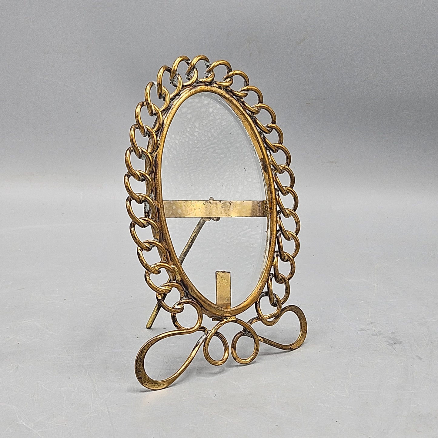 Antique Art Nouveau Brass Oval Picture Frame