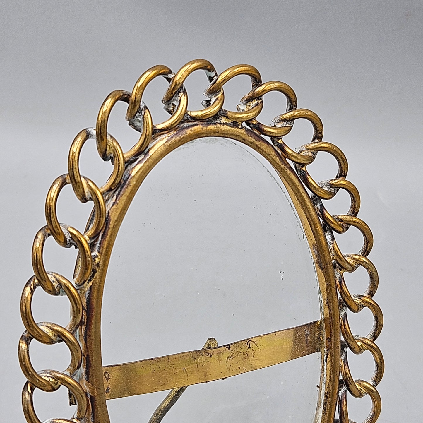 Antique Art Nouveau Brass Oval Picture Frame