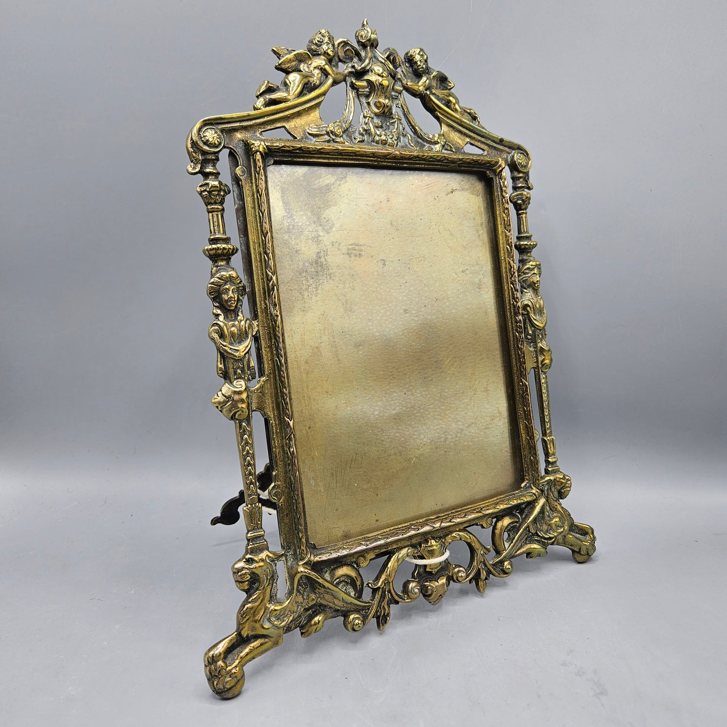 Antique French Cast Brass Picture Frame