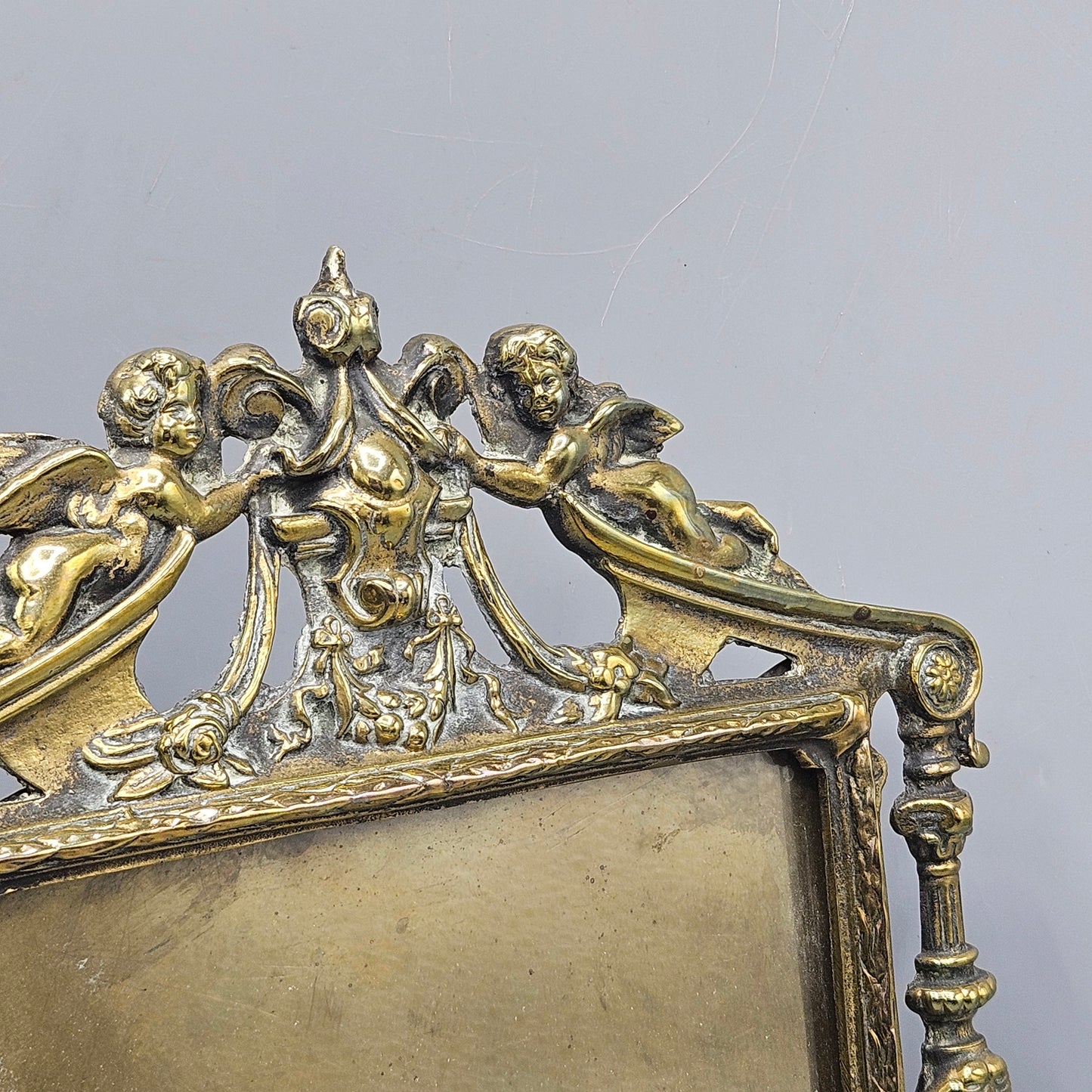 Antique French Cast Brass Picture Frame