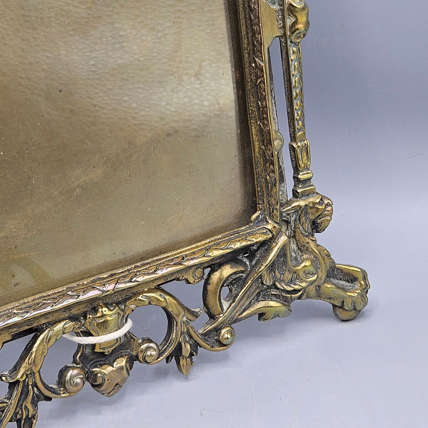 Antique French Cast Brass Picture Frame