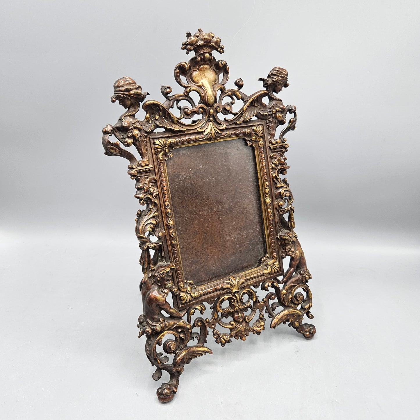 Antique French Cast Brass Picture Frame