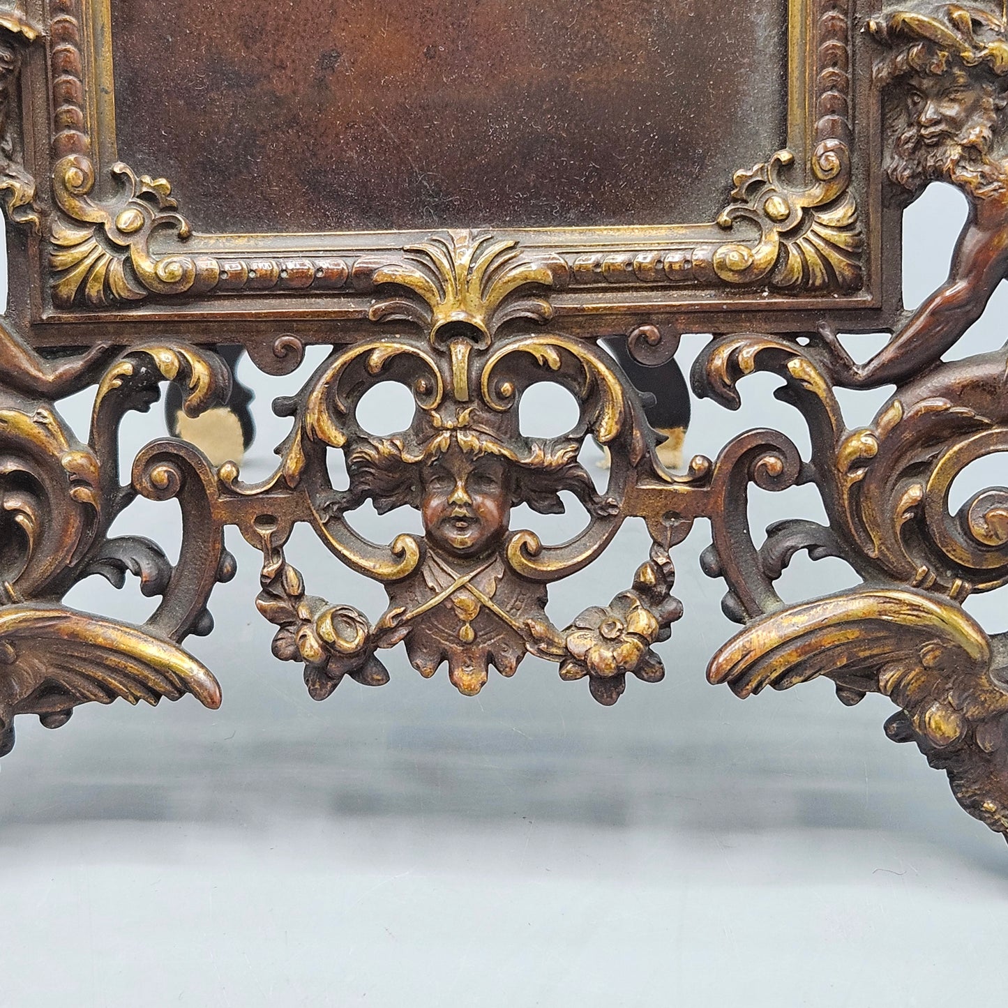 Antique French Cast Brass Picture Frame