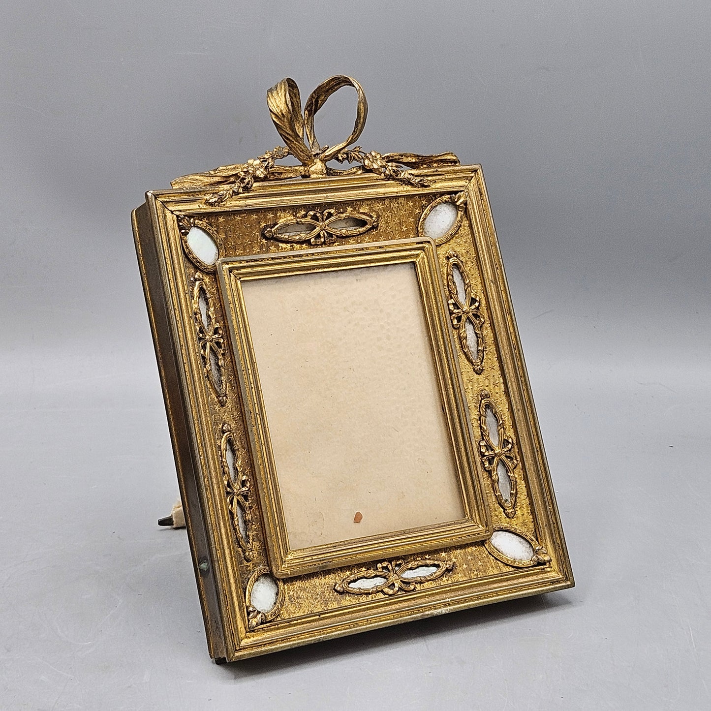 Antique French gilt Bronze & Enamel Picture Frame