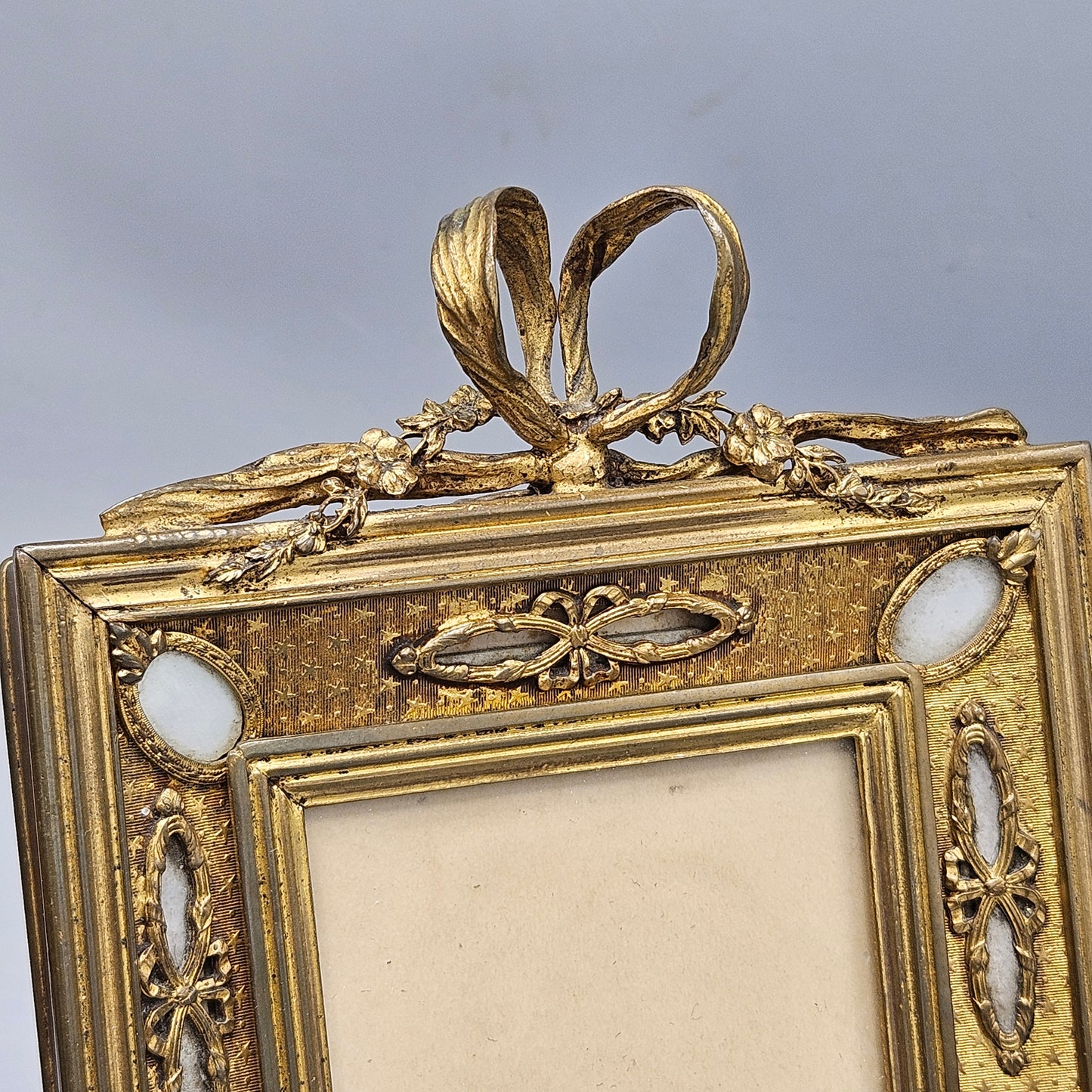 Antique French gilt Bronze & Enamel Picture Frame